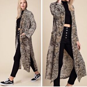 Wild Honey Leopard Print Long Sweater